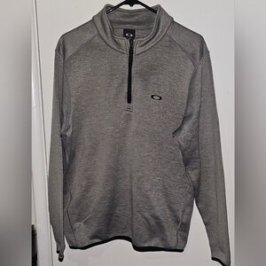 Oakley Men’s Size M Quarter Zip Pullover – Grey Heather Performance Rugby Fit
